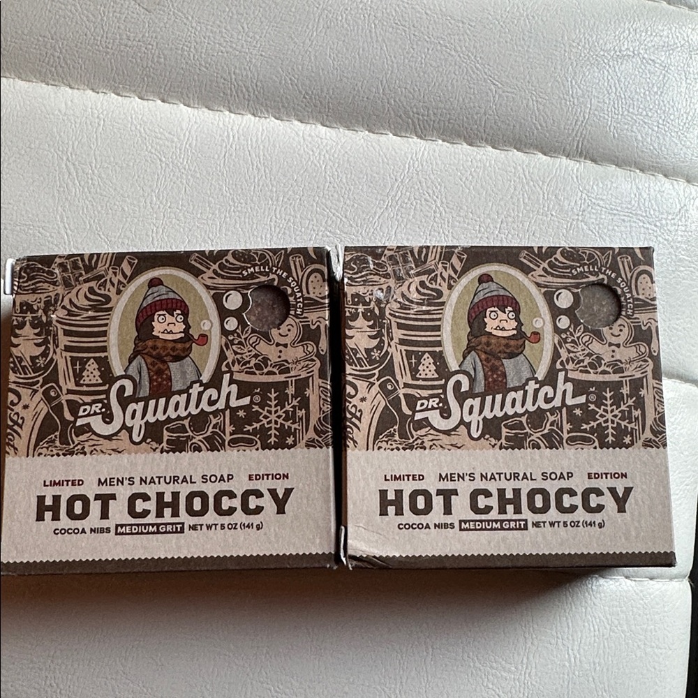 2 Pack Dr. Squatch Hot Choccy Men's Natural Soap Limited Ed
